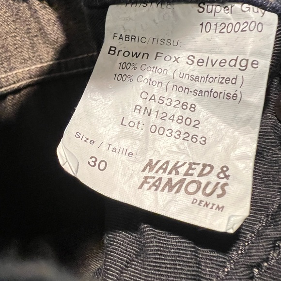 Naked & Famous Brown Fox Selvedge Super Guy 30 - Picture 5 of 5